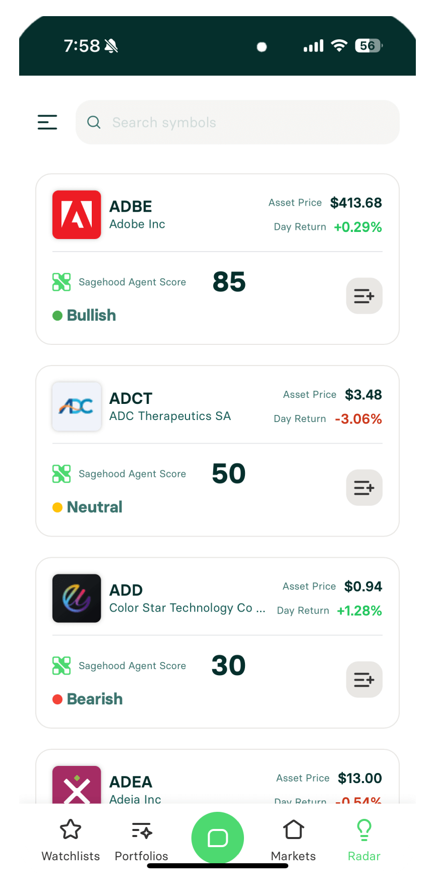 Sagehood Agent Score, Find Winning Stocks in Seconds